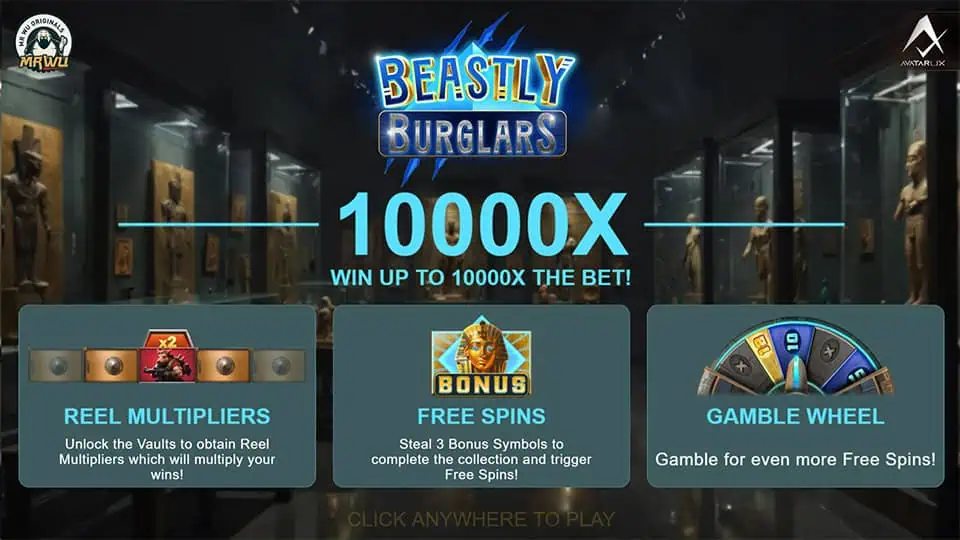 Beastly Burglars slot features