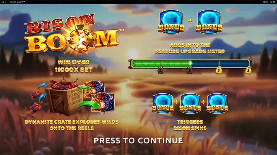 Bison Boom slot features