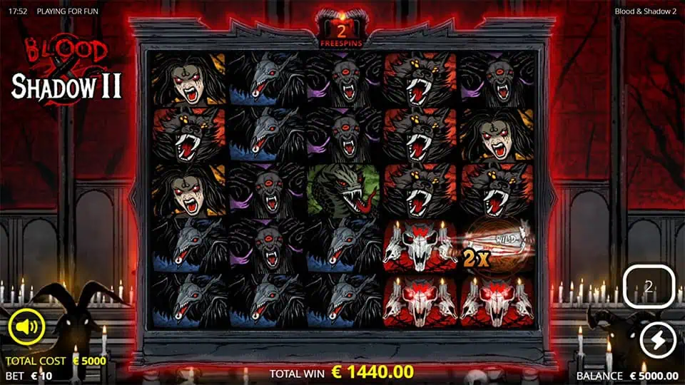 Blood Shadow 2 slot feature split multiplier