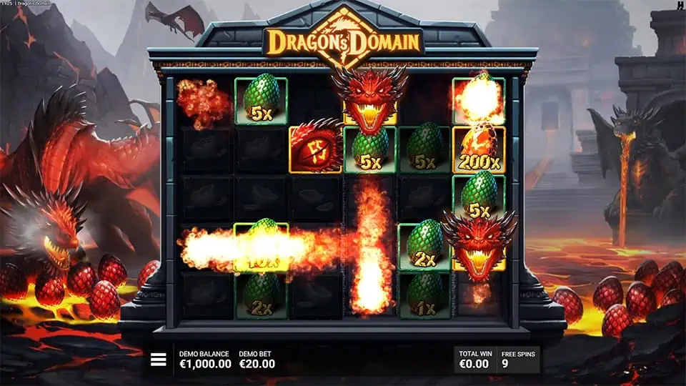 Dragons Domain slot feature dragonfire