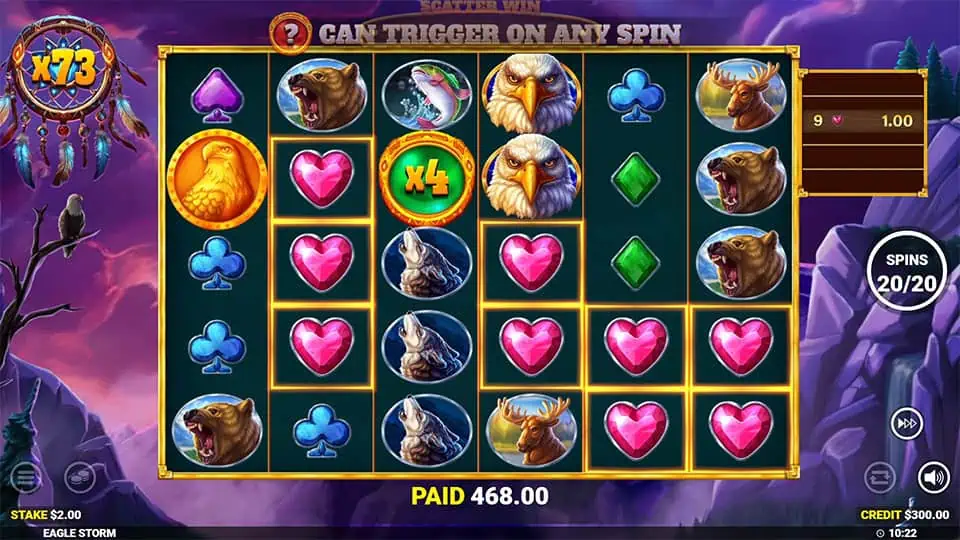 Eagle Storm slot feature multiplier