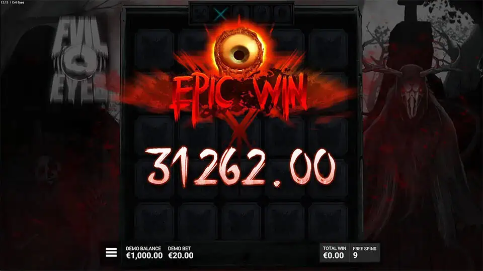 Evil Eyes slot big win