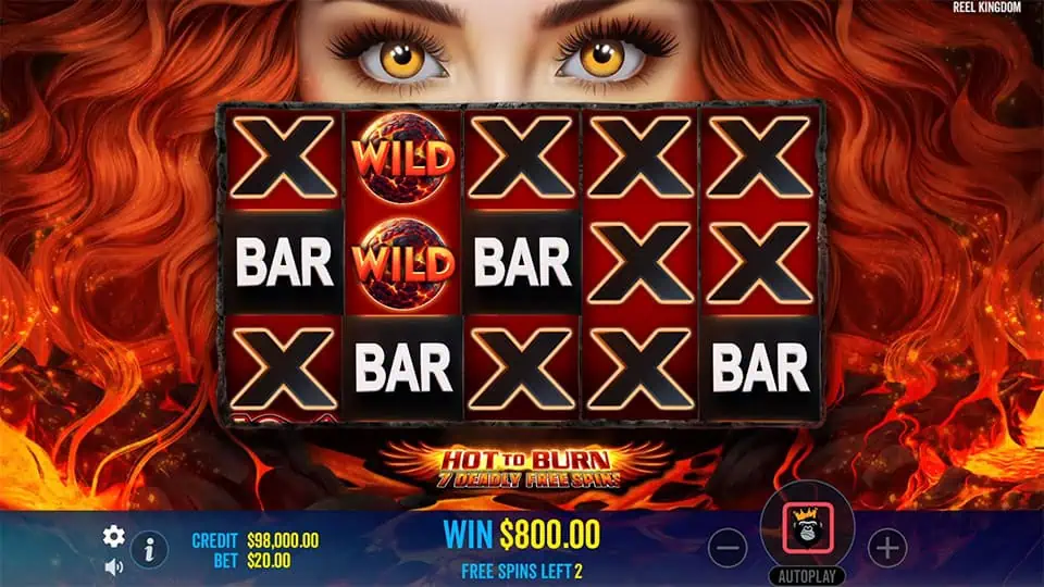 Hot to Burn 7 Deadly Free Spins slot feature wild symbol