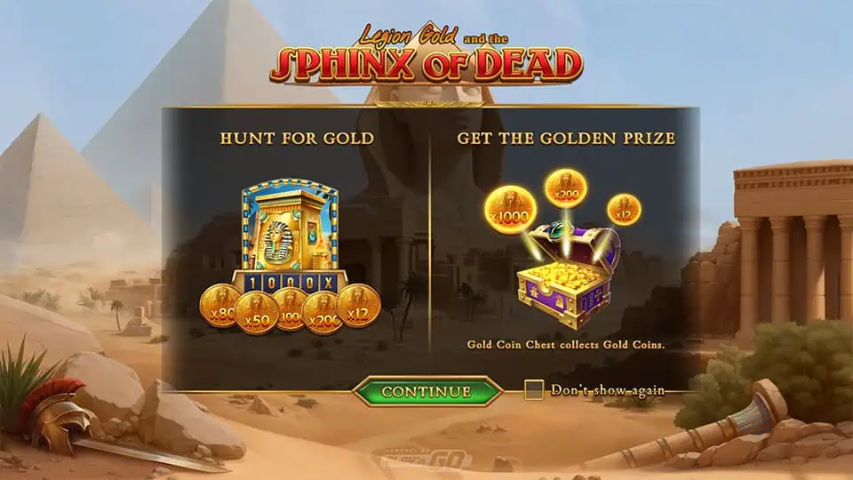 Legion Gold and the Sphinx of Dead slot features