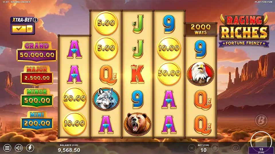 Raging Riches slot free spins