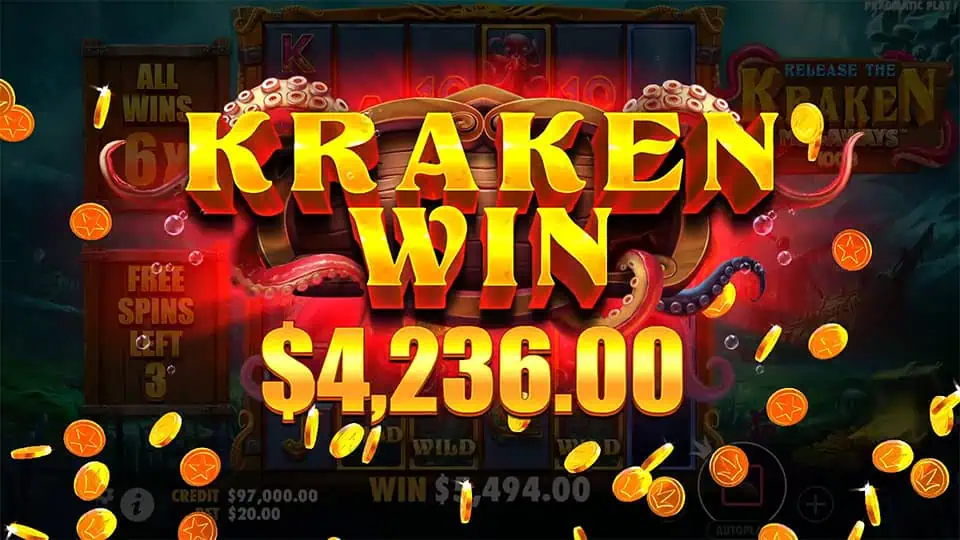 Release the Kraken Megaways slot big win