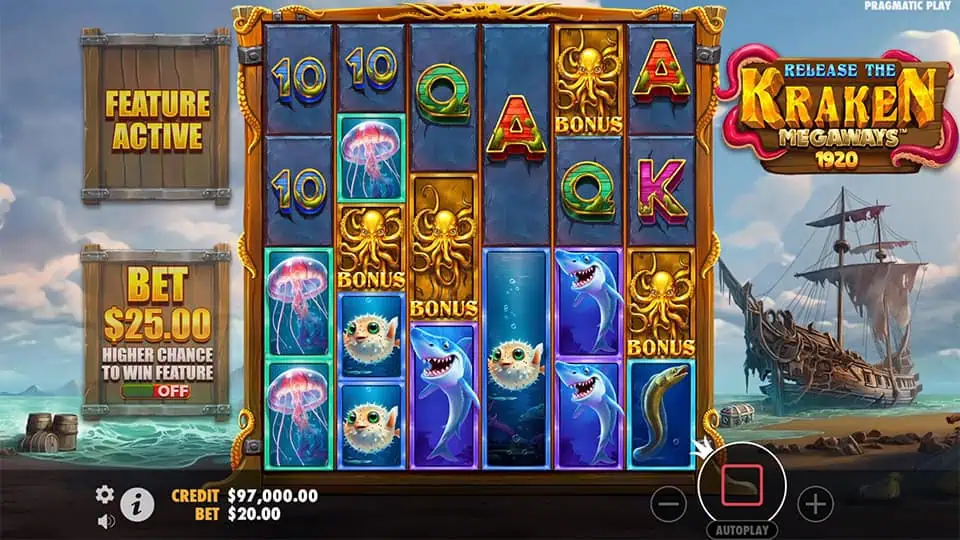 Release the Kraken Megaways slot free spins