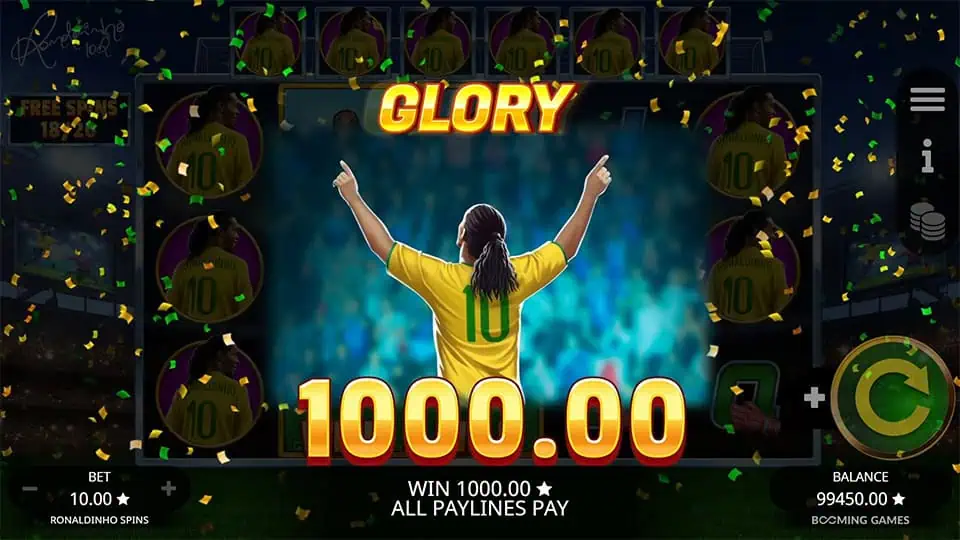 Ronaldinho Spins slot big win