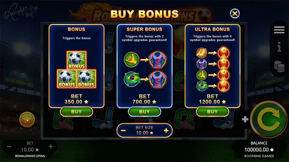 Ronaldinho Spins slot bonus buy