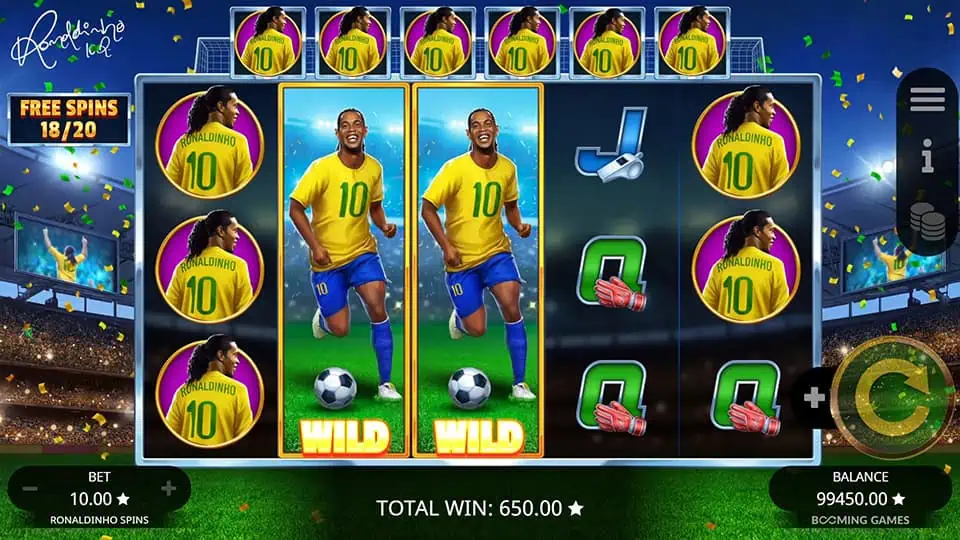 Ronaldinho Spins slot feature expanding wild