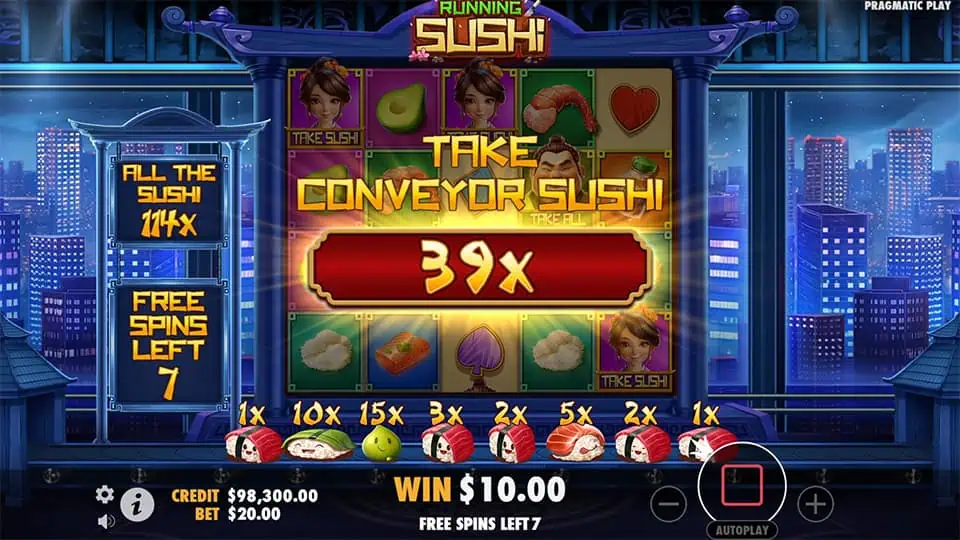 Running Sushi slot big win