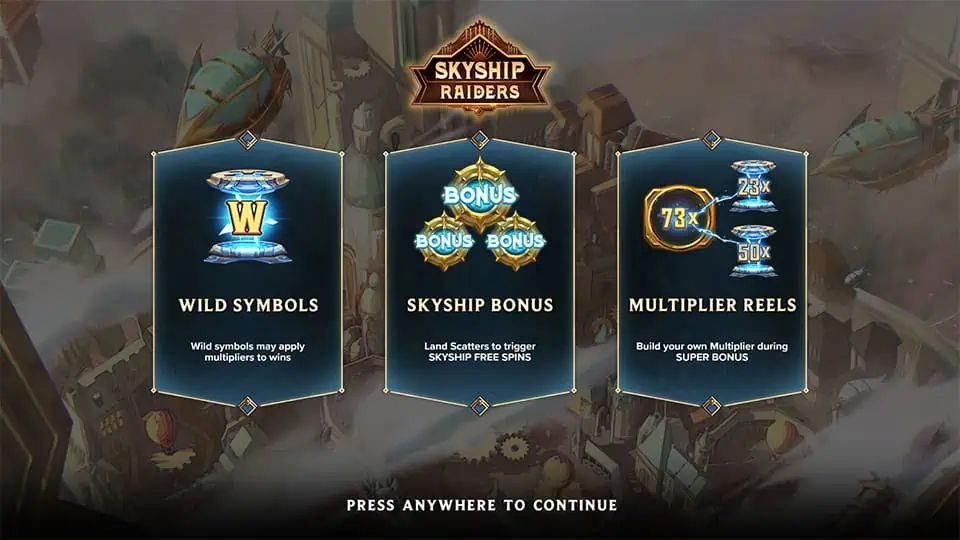 Skyship Raiders slot features