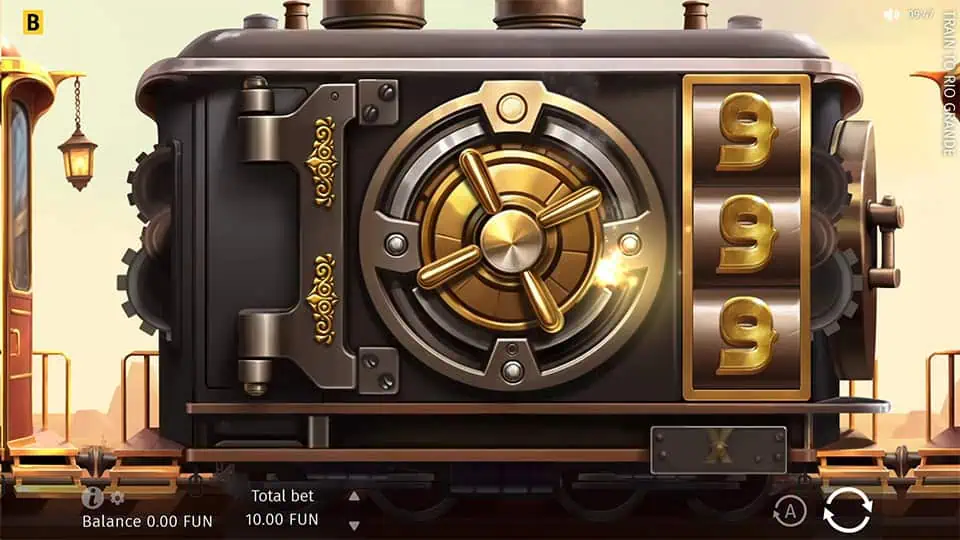 Train to Rio Grande slot feature chest