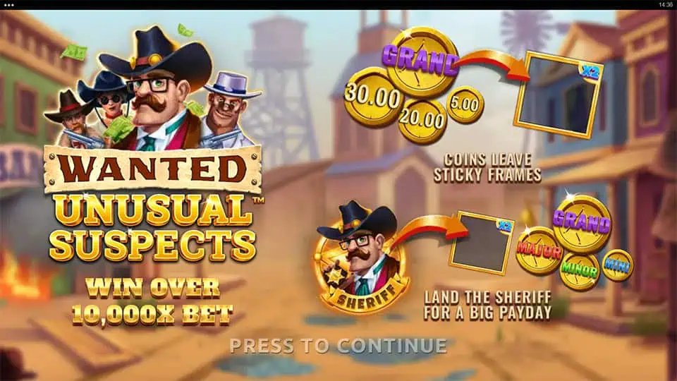 Wanted Usual Suspects slot features