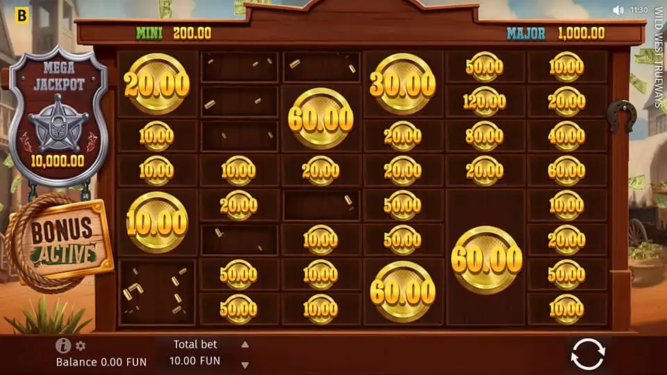 Wild West Trueways slot feature coin respin