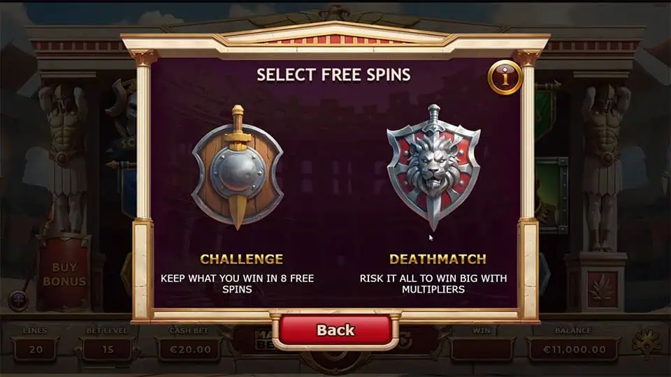 3 Gladiators VS Caesar slot free spins