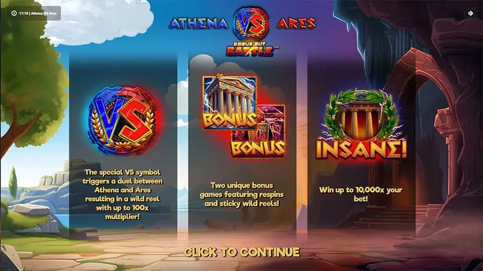 Athena VS Ares slot features