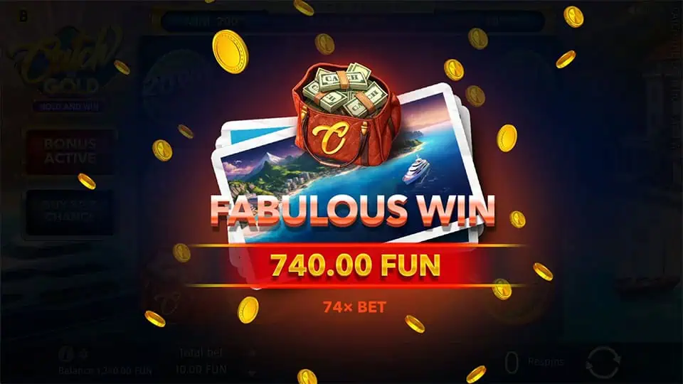 Catch the Gold Hold and Win slot big win