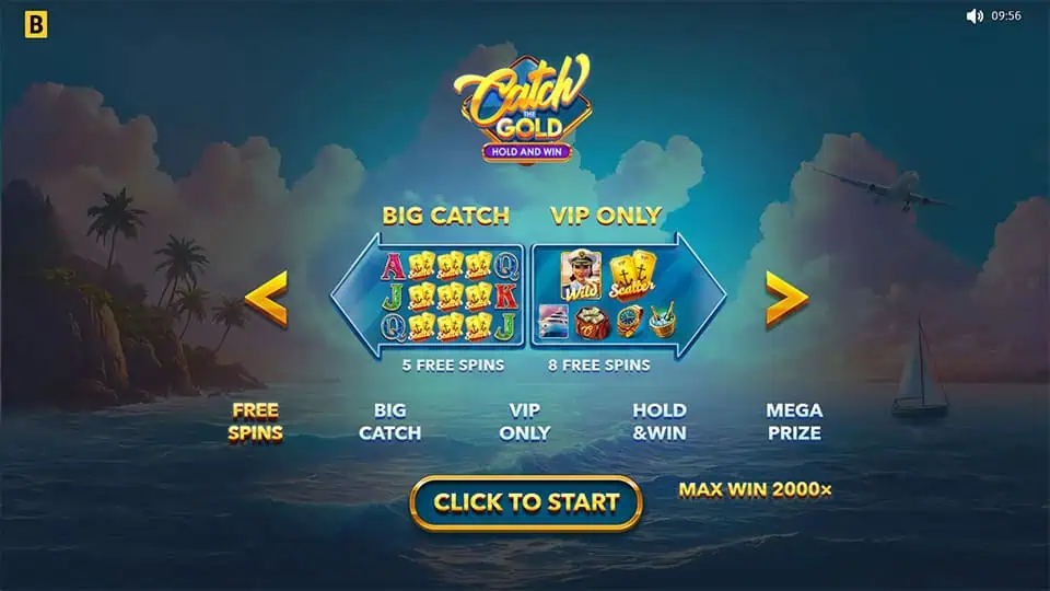 Catch the Gold Hold and Win slot features