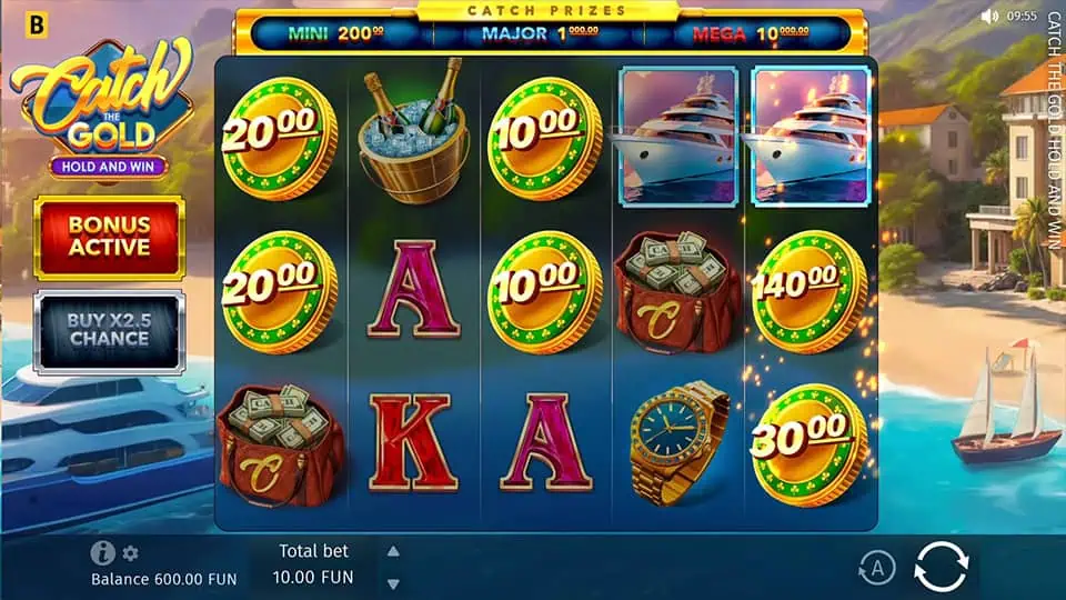 Catch the Gold Hold and Win slot free spins