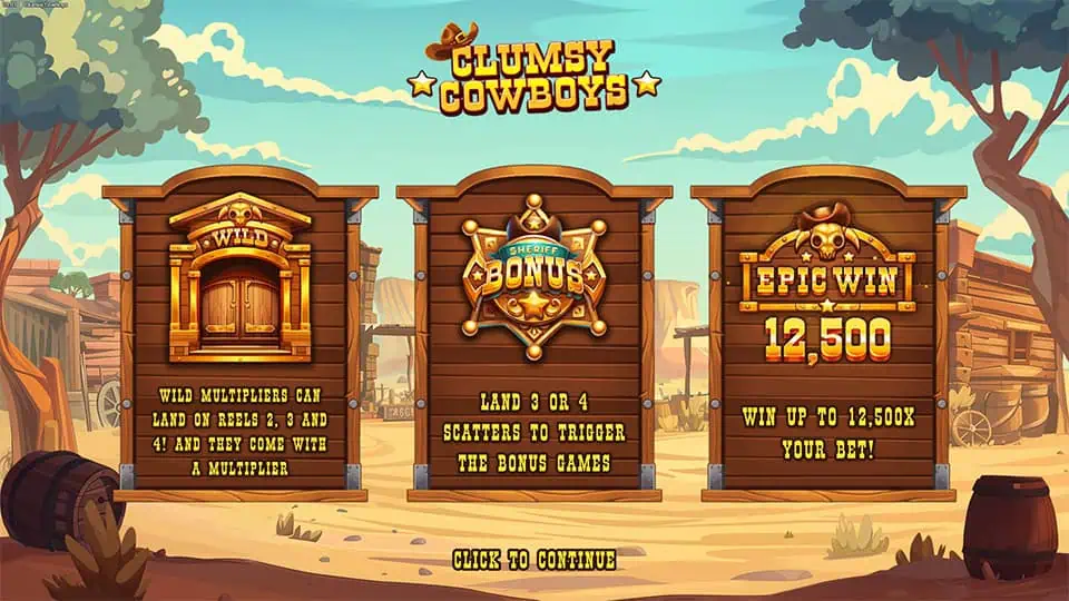 Clumsy Cowboys slot features