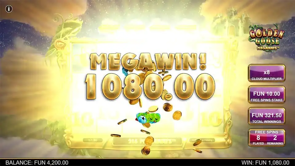 Golden Goose Megaways slot big win