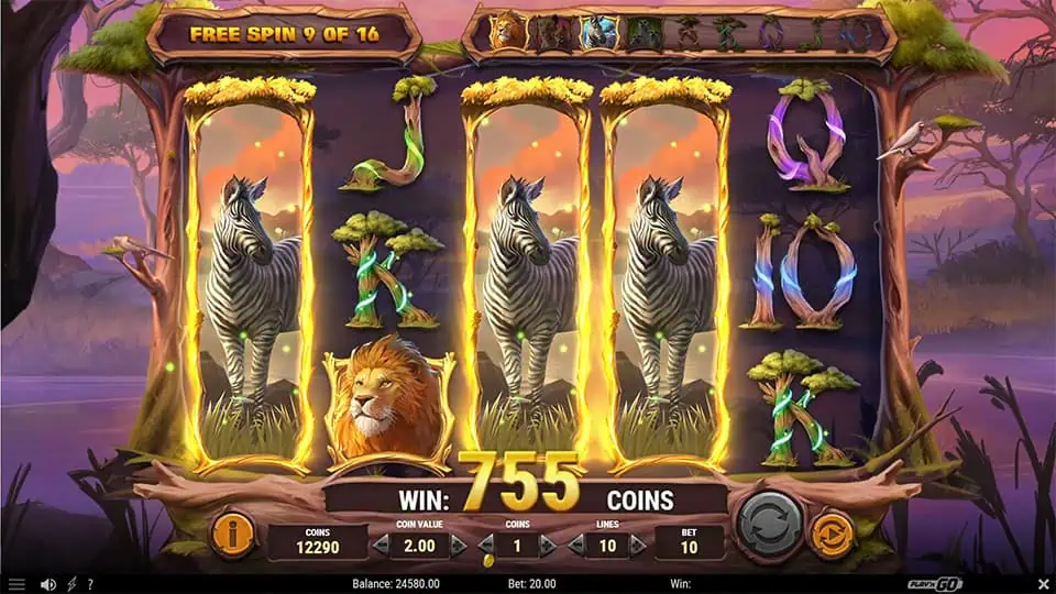 Lion Saga Odyssey slot feature expanding symbol