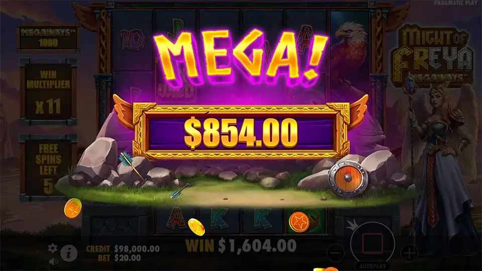 Might of Freya Megaways slot big win