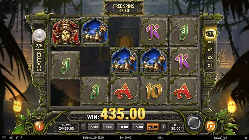 Rich Wilde and the Pearls of Vishnu slot feature multiplier meter