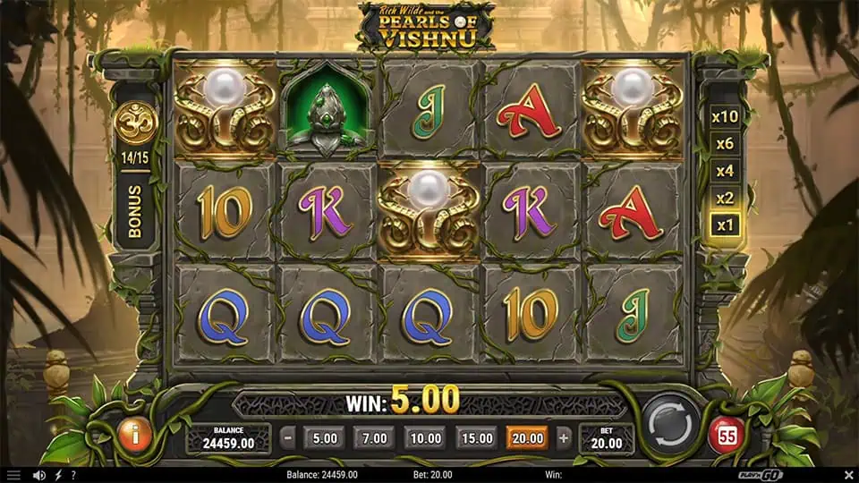 Rich Wilde and the Pearls of Vishnu slot free spins