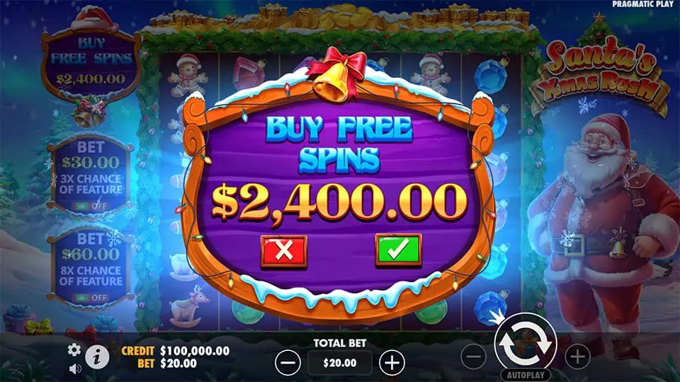 Santas Xmas Rush slot bonus buy