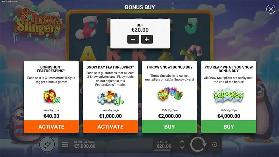 Snow Slingers slot bonus buy