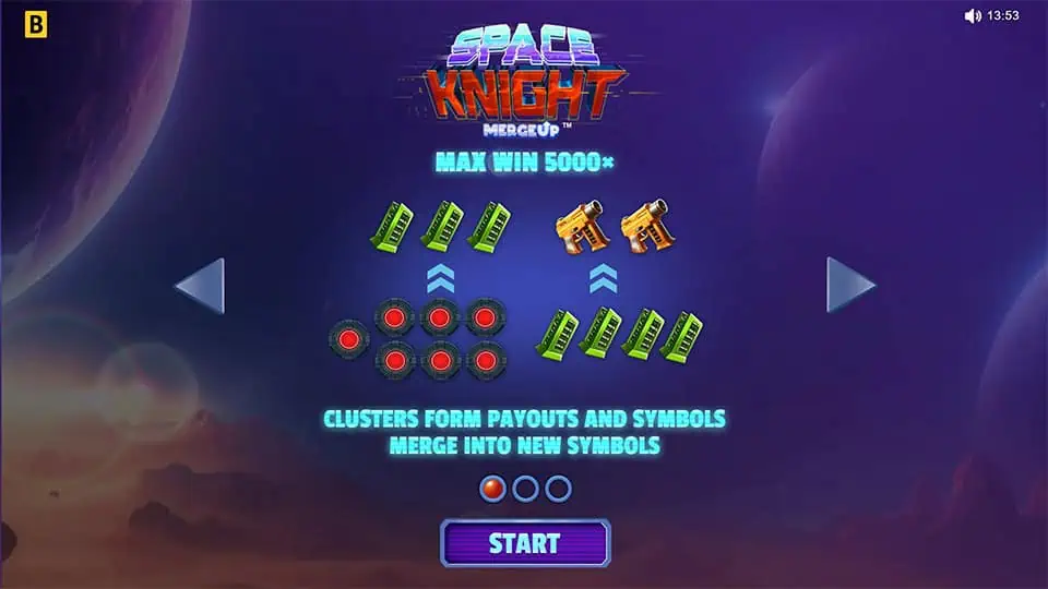 Space Knight Merge Up slot features