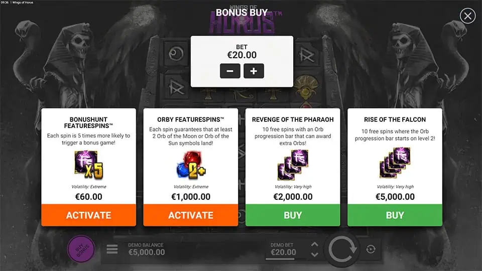 Wings of Horus slot bonus buy