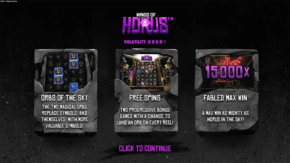 Wings of Horus slot features