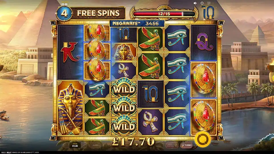 Wings of Ra Megaways slot feature mystery symbol