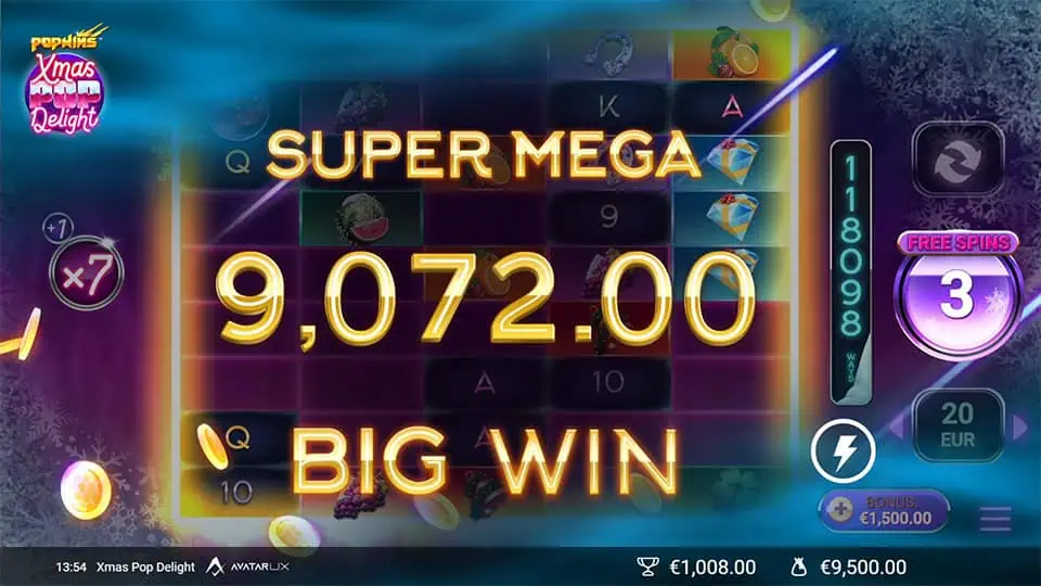 XmasPop Delight slot big win