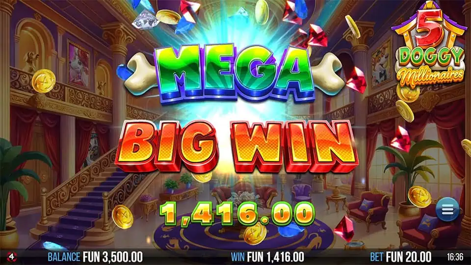 5 Doggy Millionaires Dream Drop slot big win