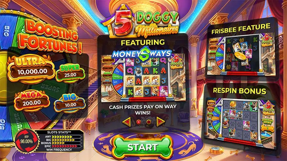 5 Doggy Millionaires Dream Drop slot features