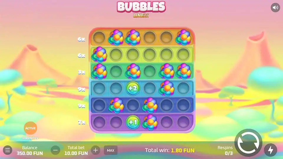 Bubbles slot feature line multiplier