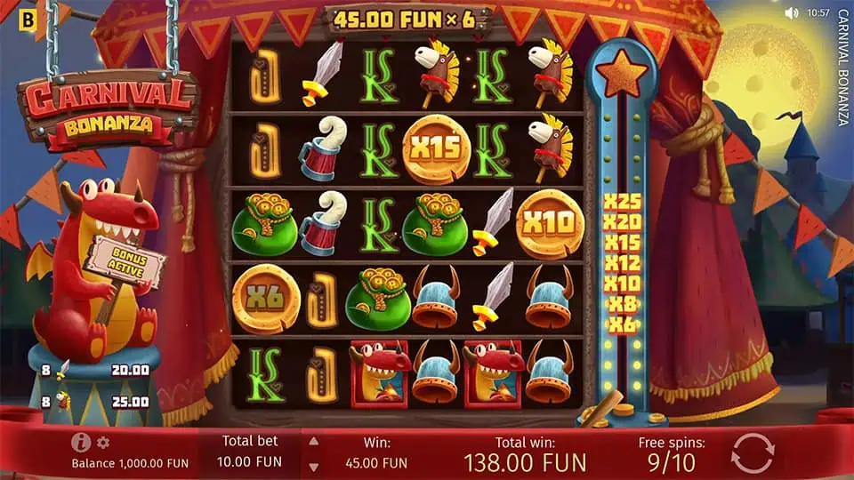 Carnival Bonanza slot feature multipliers