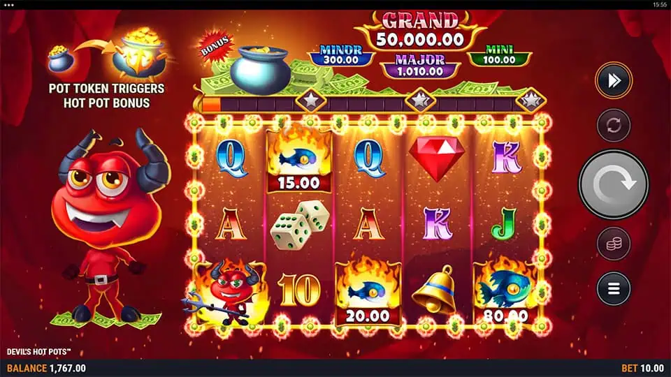 Devils Hot Pots slot feature collect