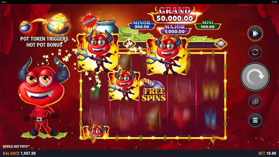 Devils Hot Pots slot feature devils collect symbol