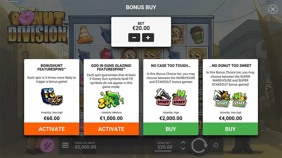 Donut Division slot bonus buy