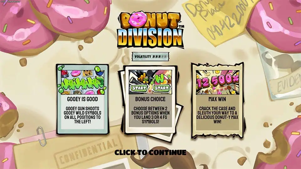 Donut Division slot features