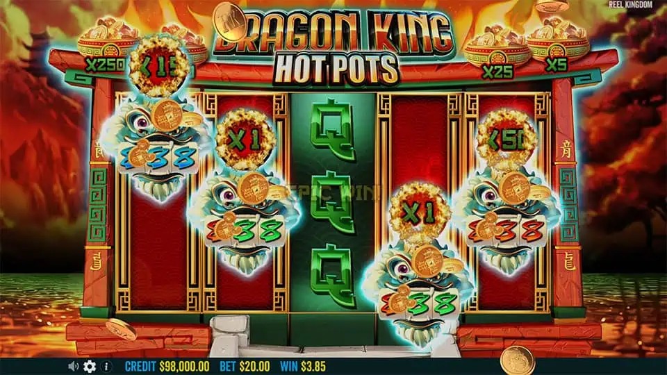 Dragon King Hot Pots slot feature multiplier