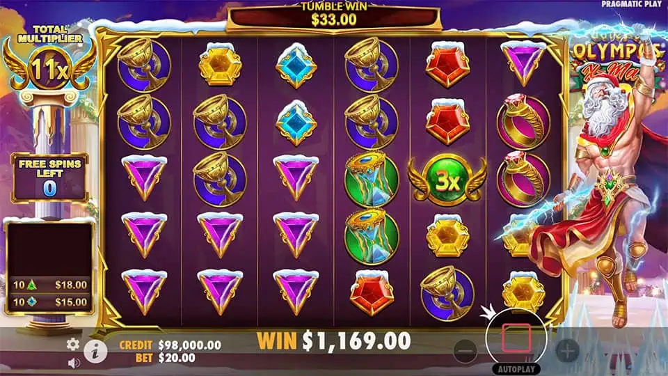 Gates of Olympus Xmas 1000 slot feature multiplier