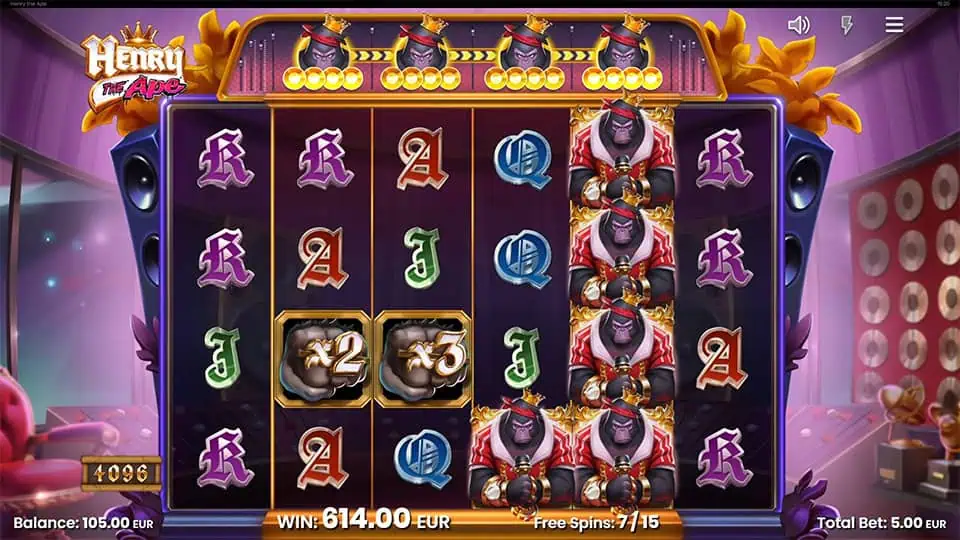 Free spins round showing x2 and x3 wild multiplier symbols