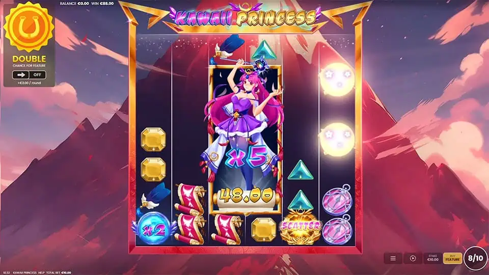 Kawaii Princess slot feature wild scrolls