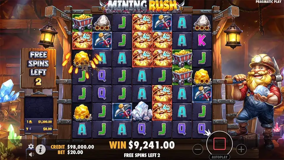 Mining Rush slot feature nugget